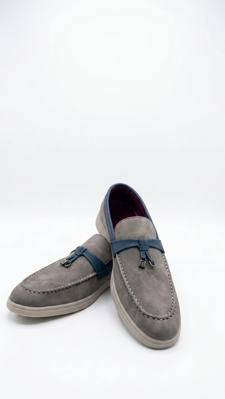 Two-Tone Suede Loafers - Image 4