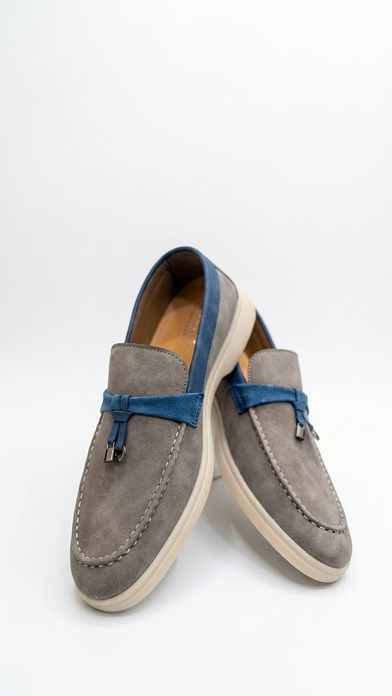 Two-Tone Suede Loafers - Image 2